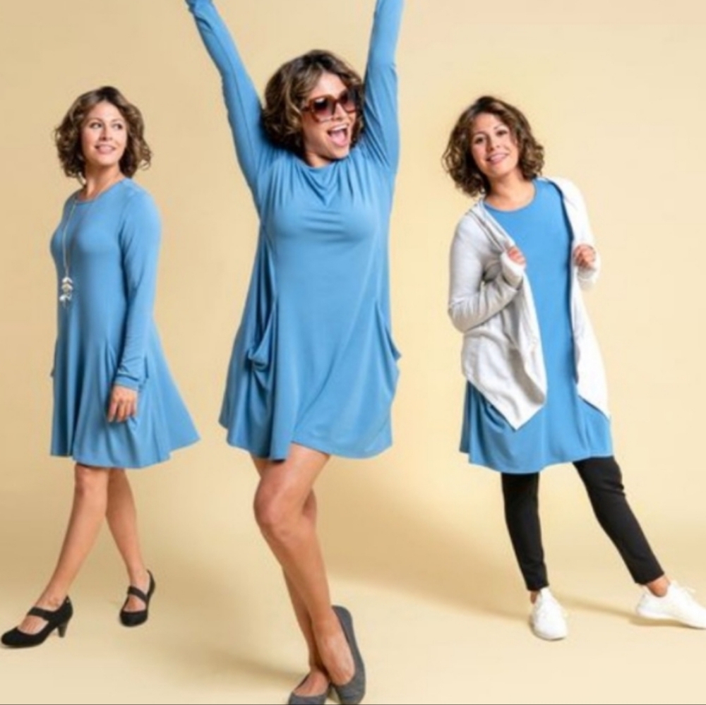 Betabrand silk blend travel dress (L)